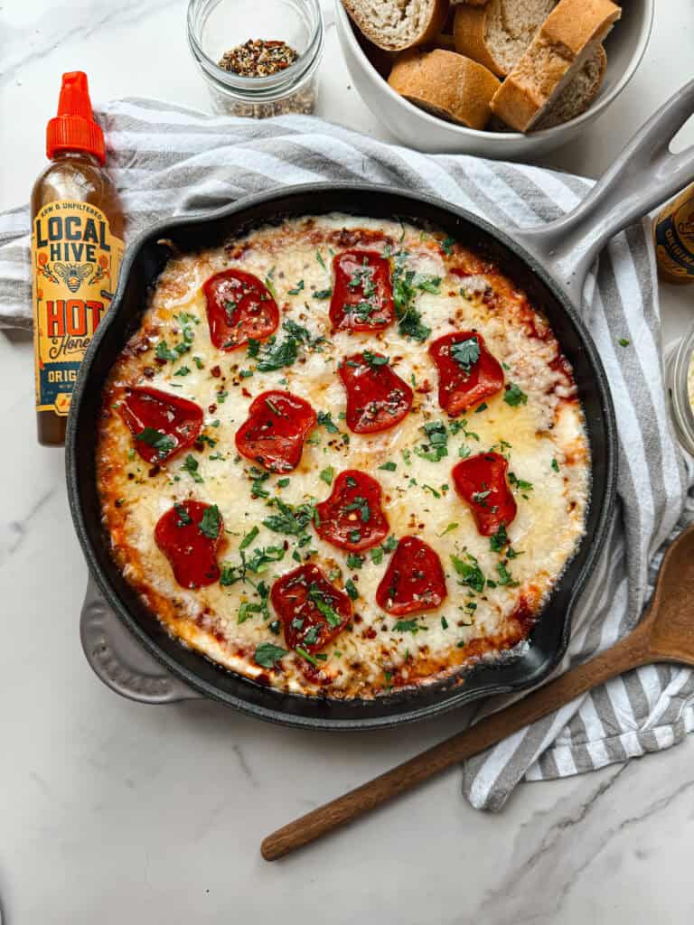 pizza dip with pepperoni, gluten free dip