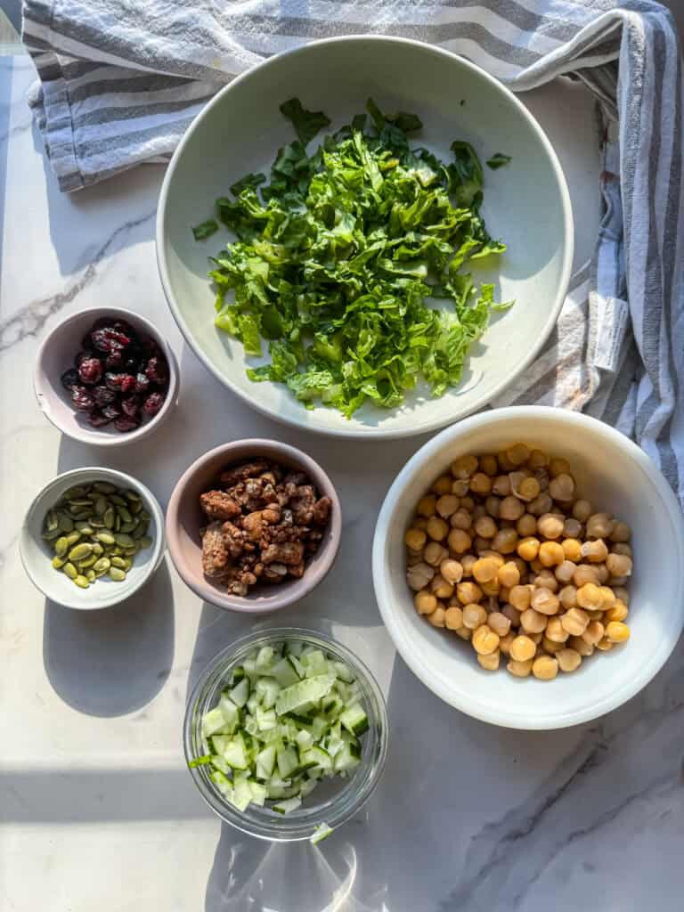 chopped vegan salad, vegan chopped salad, gluten free vegan salad,