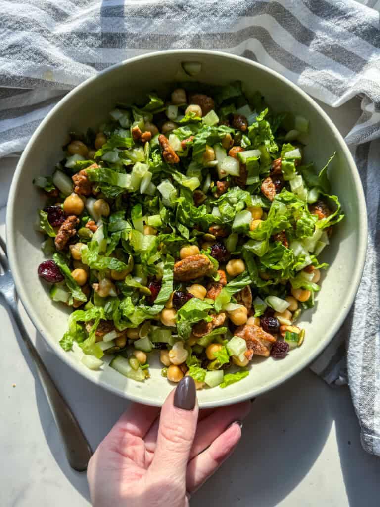 chopped vegan salad, vegan chopped salad, gluten free vegan salad,