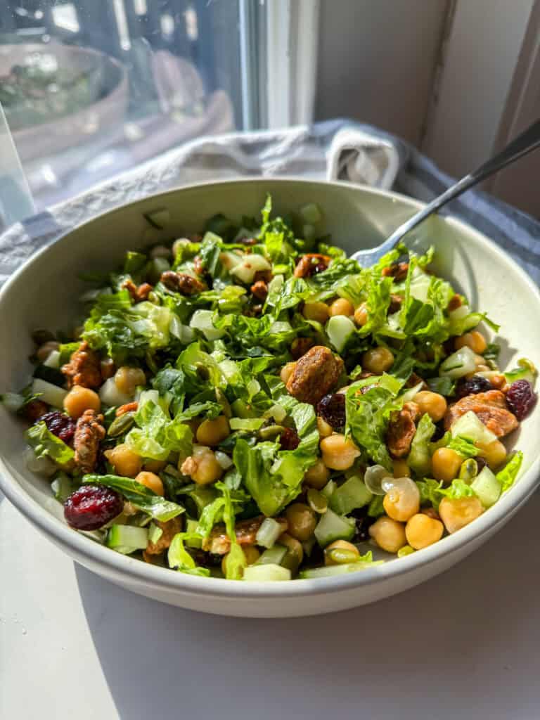 chopped vegan salad, vegan chopped salad, gluten free vegan salad,