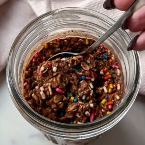 overnight oats with chocolate protein powder (gluten free)