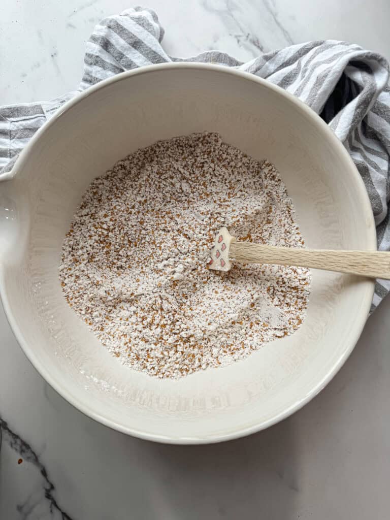 dry ingredients of gluten free blueberry bread 