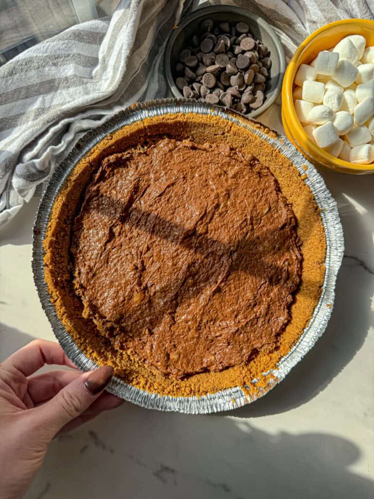 chocolate brownie pie, chocolate brownie pie recipe, gluten free chocolate pie