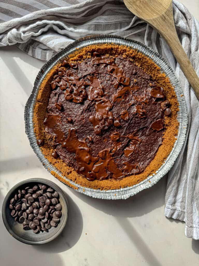 chocolate brownie pie, chocolate brownie pie recipe, gluten free chocolate pie